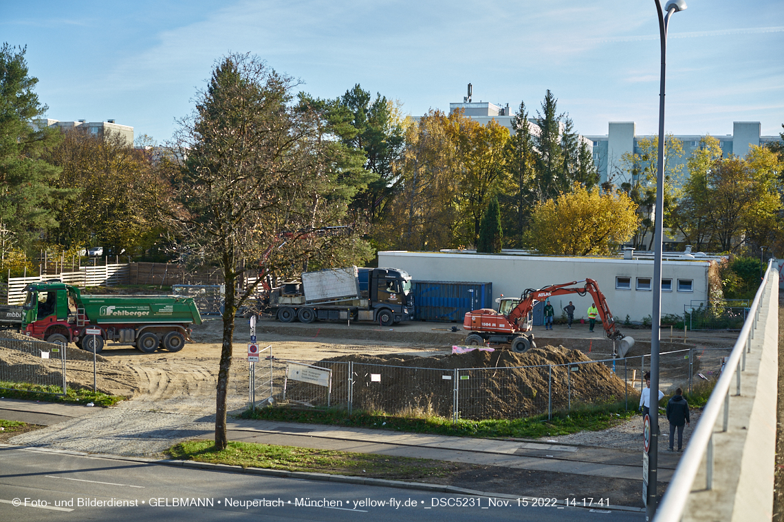15.11.2022 - Baustelle an der Quiddestraße Haus für Kinder in Neuperlach